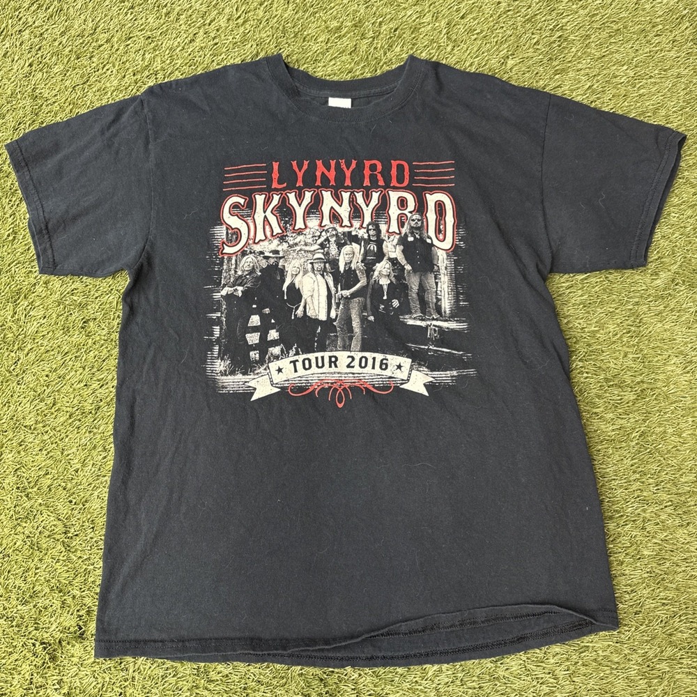 Gildan‎ Mens Sz L Large T Shirt Black Lynyrd Skynyrd Tour 2016 Concert Merch